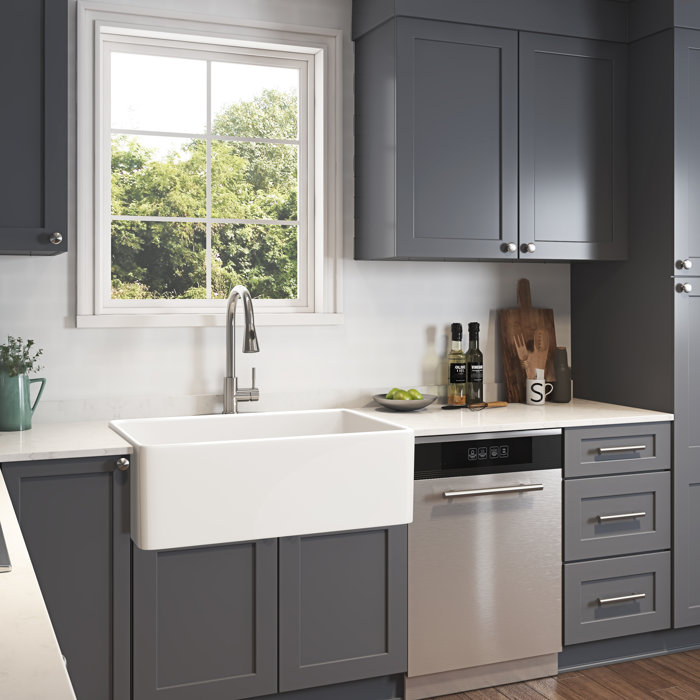 GETPRO 36 Inch True Fireclay Farmhouse Kitchen Sink Front Large Deep